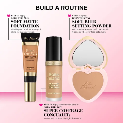 Vista 8 de Too Faced Born This Way Super Coverage Multi-Use Concealer Full-Coverage Hydrating Concealer for Dark Circles & Blemishes with Natural Finish