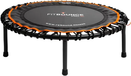 Vista 2 de MXL FIT Bounce PRO XL Bungee Rebounder - Mini trampolín de interior premium para adultos, rebote silencioso de bajo impacto, plegado medio con patas