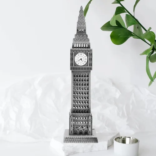 Vista 2 de Modelo Big Ben Modelo de Decoración Arquitectónica Modelo de Aleación Modelo de Construcción Decoración del Hogar Arquitectura Edificio Ornamento
