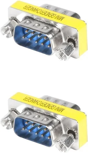 Vista 3 de Adaptador de cable serie RS232, DB9 de 9 pines hembra a hembra/macho a macho, conector de acoplador de cambiador de género, paquete de 4