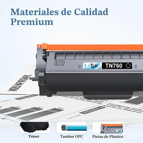 Vista 5 de TN760 - Cartucho de tóner negro compatible con Brother TN-760 TN730, negro
