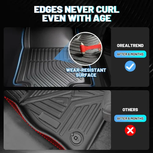 Vista 14 de orealtrend Alfombrillas para Automóvil Compatibles con Toyota Corolla 2014-2019 Forros de Piso Resistentes Todo Clima A Prueba de Derrames Negro