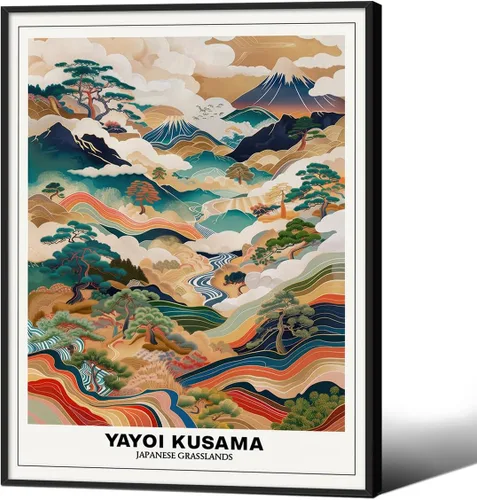 Vista 15 de Podafu Arte de Pared en Lienzo de Casa de Té Japonesa de Tokio - Decoración Moderna Ukiyo-e - Marco Negro - 10L" x 8W" - Dormitorio y Sala de Estar