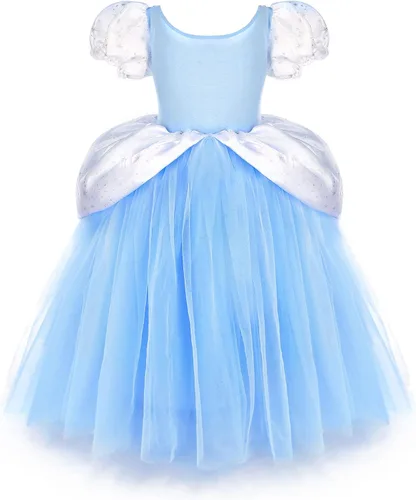 Vista 2 de TYHTYM Deluxe Princess Costumes Little Girls Dress Kids Fancy Gown Cosplay Halloween Party