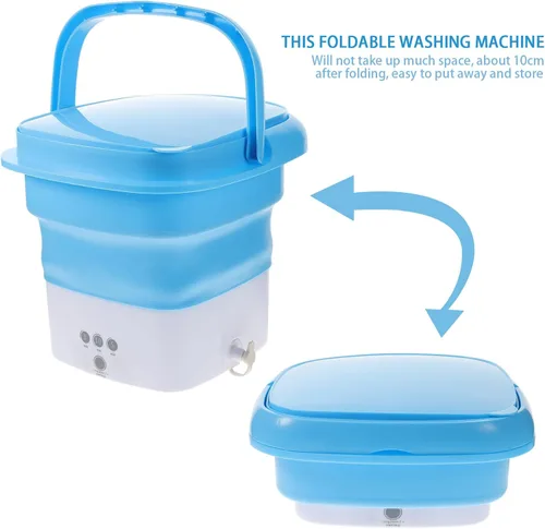 Vista 5 de VALICLUD Portable Mini Folding Washing Machine with High-power Motor Touchscreen Timer Compact Foldable Washer for Underwear and Clothes Lightweight