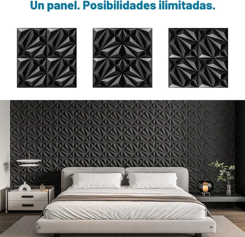 Vista 6 de Art3d Paquete de 33 Paneles de Pared 3D para Decoración de Pared Interior, Paneles de Pared de PVC con Textura de Diamante para Sala de Estar
