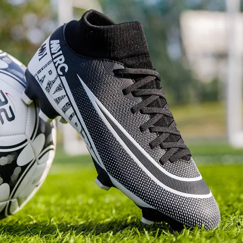 Vista 7 de Qzzsmy Tacos de fútbol para hombre, zapatos de fútbol atléticos para caminar, tacos Ag para entrenamiento al aire libre