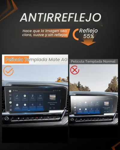 Vista 2 de Protector de pantalla para Chevrolet Silverado/GMC Sierra 2025 2026 – Vidrio templado antirreflejo mate de 13.4 pulgadas – Chevy Silverado/Sierra