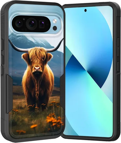 Vista 142 de Funda para Pixel 6A, Híbrida de Doble Capa de Servicio Pesado Resistente a Prueba de Golpes PC Duro + Funda Protectora de Silicona Suave para Google