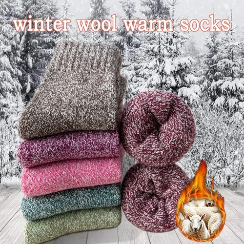 Vista 3 de YQHMT Calcetines de lana para mujer, regalos de invierno, cálidos, gruesos, térmicos, vintage, suaves, calcetines para calcetines, regalo de Navidad