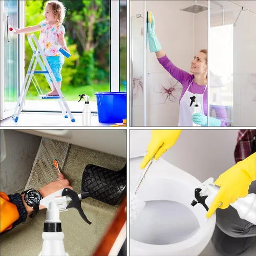 Vista 7 de Rtteri 24 botellas de plástico de 16 onzas para soluciones de limpieza, botellas de pulverización a granel vacías y reutilizables a prueba de fugas