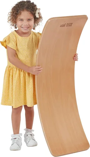 Vista 12 de ECR4Kids Tabla de Equilibrio con Base de Felpa, Juguete Montessori, Negro Felt non-slip Montessori balance board helps develop & improve balance