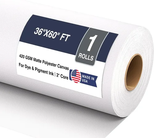 Vista 37 de B.B.F MAKE Matte Inkjet Canvas Roll for Wide-Format Plotter Printers