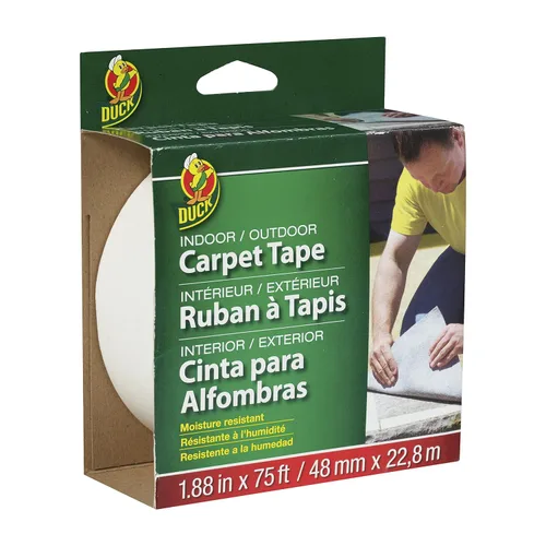 Vista 9 de Cinta de fibra de vidrio para alfombras interiores y exteriores marca Duck 392907, Rojo, blanco