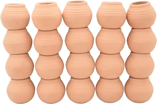 Vista 20 de Mini macetas de terracota – Macetas pequeñas de arcilla para suculentas, cactus, manualidades de bricolaje, jardín de hadas, proyectos escolares