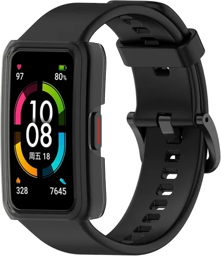 Vista 5 de Funda compatible con Huawei Honor Band 6 Watch Protector de pantalla de PC suave a prueba de golpes, protector delgado de parachoques protector