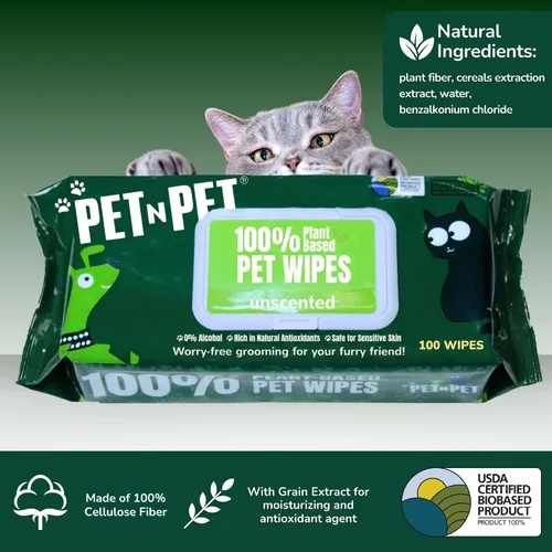 Vista 6 de PET N PET Toallitas para perros, 100 unidades, sin perfume, hipoalergénicas