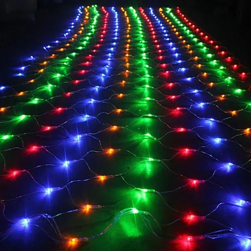 Vista 4 de Dazzle Bright - Red de luces LED para Navidad de 360 luces, 12 pies x 5 pies, luces de cuerda impermeables y conectables con cable transparente y 8