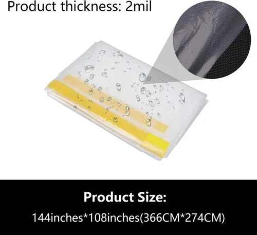 Vista 2 de Paquete de 2 fundas de plástico para sofá de 146 pulgadas/12 pies, fundas de muebles, fundas de sofá seccional, funda de plástico extragrande