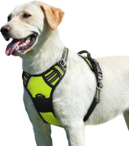 Vista 78 de Eagloo Arnés para perro pequeño, sin tirones, chaleco de servicio con tiras reflectantes y asa de control, ajustable y cómodo para caminar, arnés