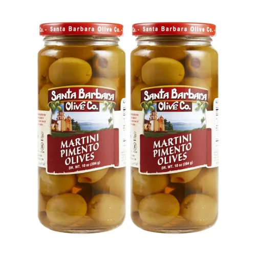 Vista 36 de Aceitunas verdes rellenas de anchoas sin hueso de Santa Barbara, perfectas para tablas de embutidos, ensaladas, pizza y pasta, paquete de 3, 5 onzas