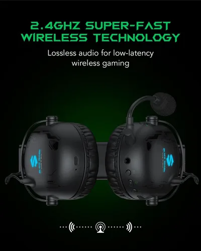 Vista 3 de Black Shark Auriculares inalámbricos para juegos con micrófono ultra claro desmontable - Bluetooth 5.2 - Con cable 0.138 in - 2.4 GHz inalámbrico 3