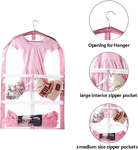 Vista 2 de Bolsa de ropa colgante impermeable, bolsas de ropa de 35 pulgadas para colgar ropa, bolsas de ropa para almacenamiento de viajes, bolsa de ropa