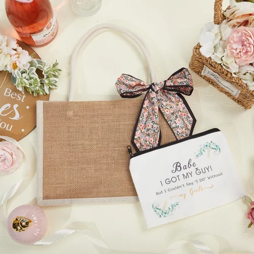 Vista 2 de Flycalf Bolsas de mano de boda personalizadas, regalos para dama de honor, verano, playa, niñas, viaje, despedida de soltera, reutilizable, bolsa