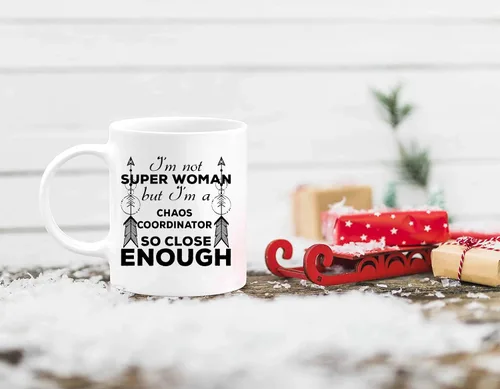 Vista 3 de Taza de regalo de la camiseta del Coordinador del Caos de las mujeres de Super Women Jefes gerentes administración gobernador hombres mujeres