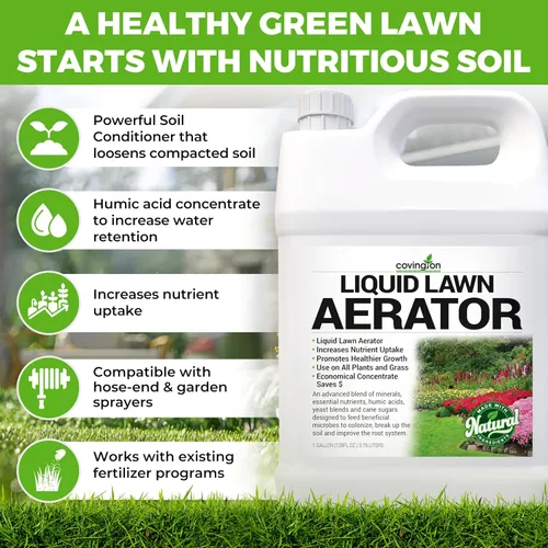 Vista 3 de Covington Aireador Líquido para Césped (1 Galón) – Acondicionador y Suavizante de Suelo para Césped y Jardines – Afloja la Arcilla y el Suelo