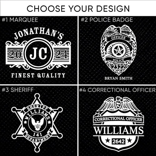 Vista 2 de Juego de decantador de argos personalizado con insignia del sheriff