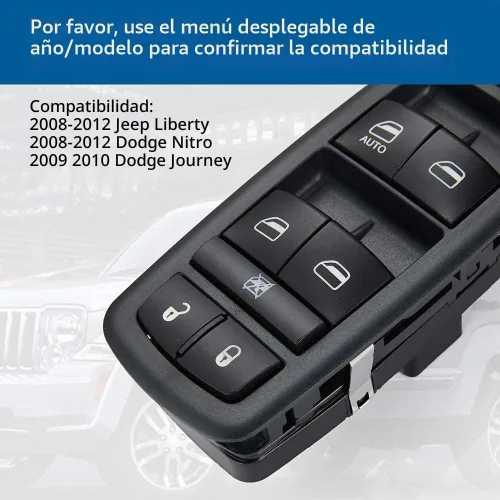 Vista 5 de 8 pines + 13 pines requiere comprobación. Interruptor de ventana eléctrico para Jeep Liberty y Dodge Nitro 2008-2012, Dodge Journey 2009-2010
