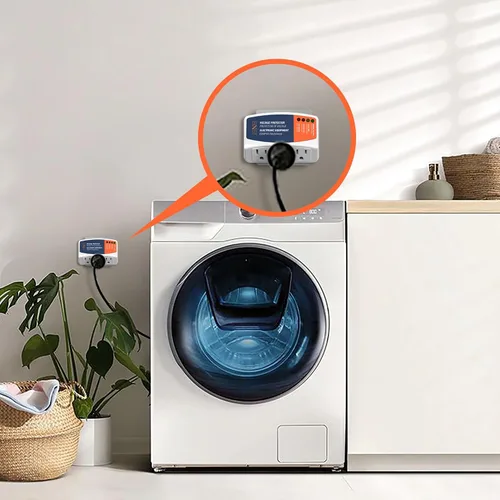 Vista 7 de BXST Protector contra sobretensiones para refrigerador, regleta de alimentación de 3 salidas para electrodomésticos 30S, protector de voltaje