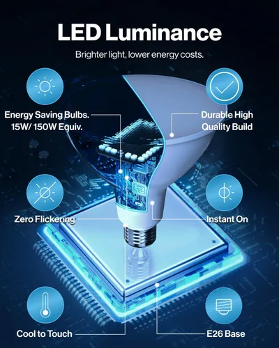 Vista 3 de Sunco - Paquete de 12 bombillas de inundación para exteriores, luces LED PAR38 impermeables, 1800 LM, 15 W (equivalente a 150 W), blanco cálido