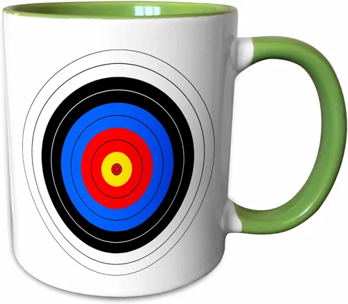Vista 10 de 3dRose Objetivo con rojo amarillo negro blanco y azul anillos taza, 11 oz