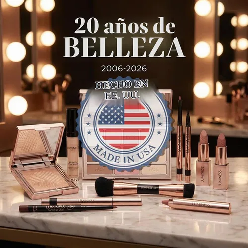 Vista 8 de LUMINESS Kit de 3 piezas Liquid Mirage - Base con cambio de color con SPF 50, pincel de maquillaje y primer hidratante y ligero para el rostro, base