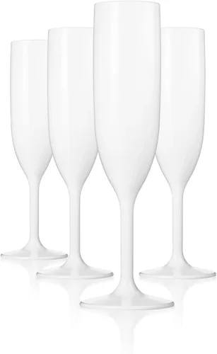 Vista 8 de DRINIQUE Copas de champán irrompibles (juego de 4) 6oz clásicas inastillables, reutilizables, copa de champán - transparente