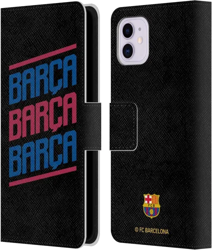Vista 81 de Head Case Designs Funda de piel con licencia oficial del FC Barcelona con logotipo y patrón de Forca Barca, compatible con Apple iPhone 11