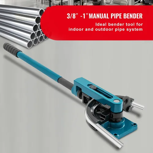 Vista 2 de Happybuy Juego manual del doblador del tubo del tubo 3/8" a 1" W/muere para el trabajo del metal, acero