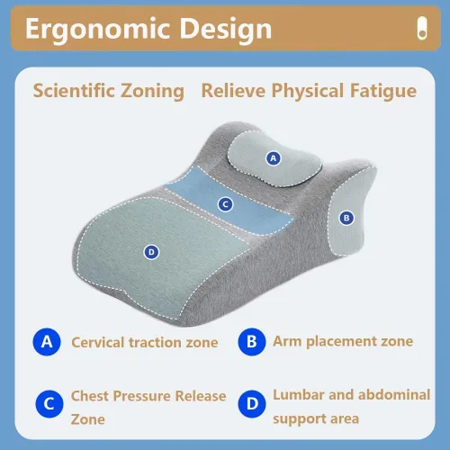 Vista 4 de Almohada de espalda para cama sentada, almohada de lectura vertical, soporte de espalda, cojín de boca abajo, alivio del dolor de cuello, piernas