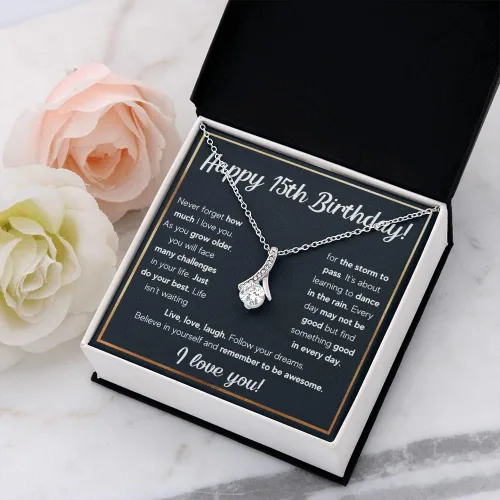 Vista 6 de FG Family Gift Mall Regalos de quinceañera para una niña de 15 años, regalos para cumpleaños de 15 años, ideas de regalo para adolescentes, collar