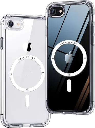 Vista 44 de ONES Funda delgada transparente para iPhone 8 Plus/7 Plus, PC + TPU híbrido, protección contra caídas de grado militar [antiamarillamiento], funda