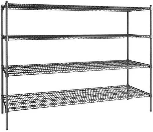 Vista 350 de Kit de 4 estantes de epoxi verde NSF de 21 x 72 pulgadas con postes de 86 pulgadas, estantería de almacenamiento resistente, kit de estantería
