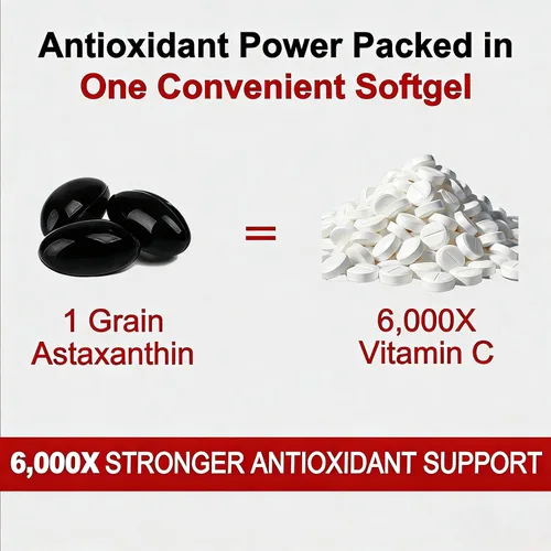 Vista 6 de Belano's Astaxantina 12 mg, cápsulas blandas de astaxantina, suplemento antioxidante premium de astaxantina Apoyo de salud y energía, sin OMG