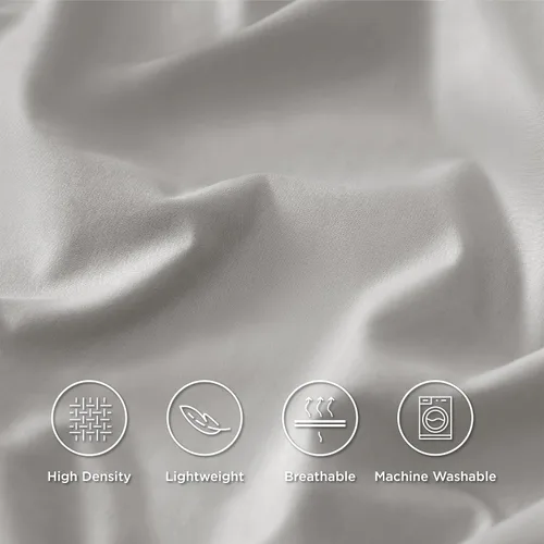 Vista 5 de Bedsure Sábanas de Percal 100% Algodón Tamaño Full, Sábanas de Cama Tamaño Full con Bolsillo Profundo de Hasta 16 Pulgadas, Transpirables y Suaves