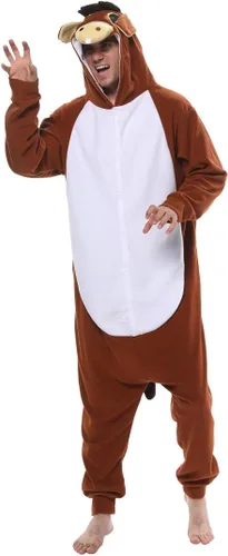 Vista 2 de dressfan - Pijama para disfraz de burro, unisex, color marrón