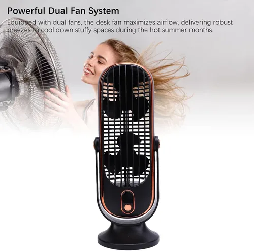 Vista 7 de Gonetre Ventilador de escritorio, ventilador de torre USB, enfriador de aire portátil, ventilador vertical, 5 velocidades, motor sin escobillas