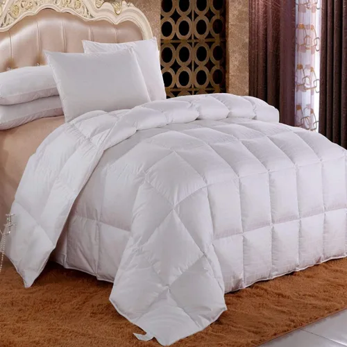 Vista 2 de Royal Hotel Bedding Dobby - Edredón de plumón de 650 llenos, relleno de edredón, 100% algodón de 300 hilos, tamaño Queen, color blanco plumón