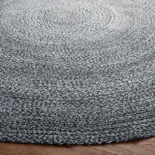 Vista 5 de SAFAVIEH Cape Cod Collection - Alfombra redonda de 3 pies, color carbón, trenzada a mano, ideal para zonas de alto tráfico en sala de estar Carbón