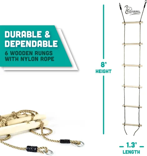 Vista 5 de 6 pies Escalada de cuerda para niños, accesorios para columpio